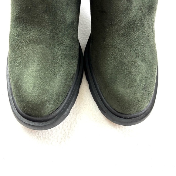 NWOT Nine West Ream Forest Green Faux Suede Chelsea Ankle Calf boots (7M) - Picture 6 of 16
